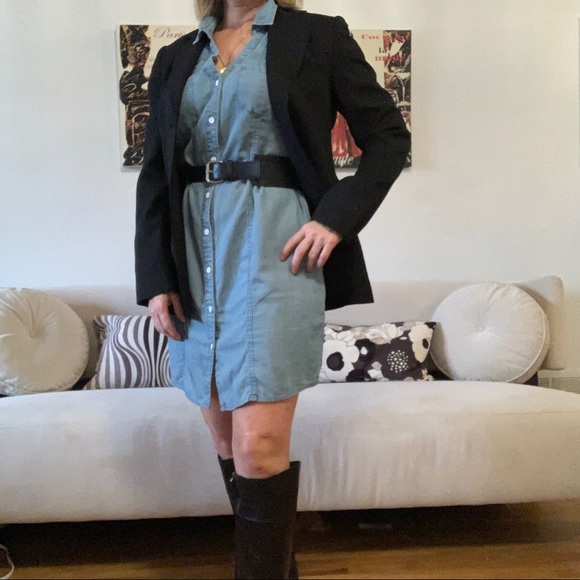 Guess soft denim button up dress with tie waist - Picture 12 of 14